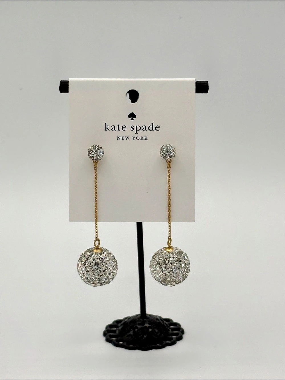 NWT Kate Spade Glittering Ball Linear Earrings
